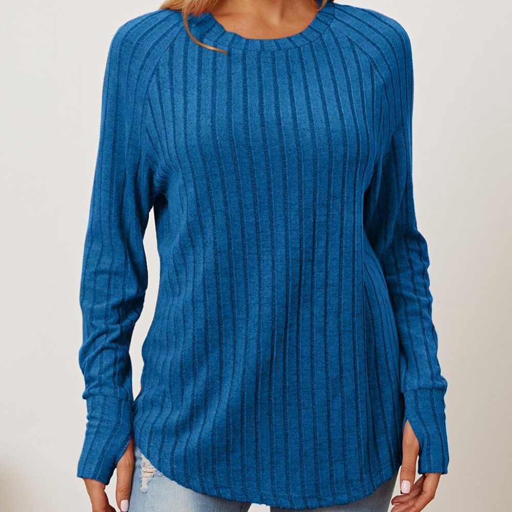 NWT Basic Bae Full Size Ribbed Thumbhole Sleeve T-Shirt